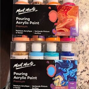 Mont Marte Pouring Acrylic Paint Set - 2 sets of different colors, unopened